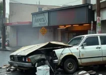 carro invade açougue