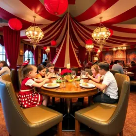 restaurante com temática de circo no Tatuapé