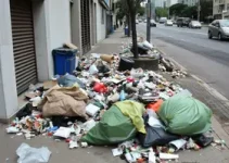 lixo acumulado nas calçadas
