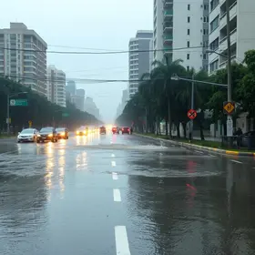 Marginal Tietê alagada
